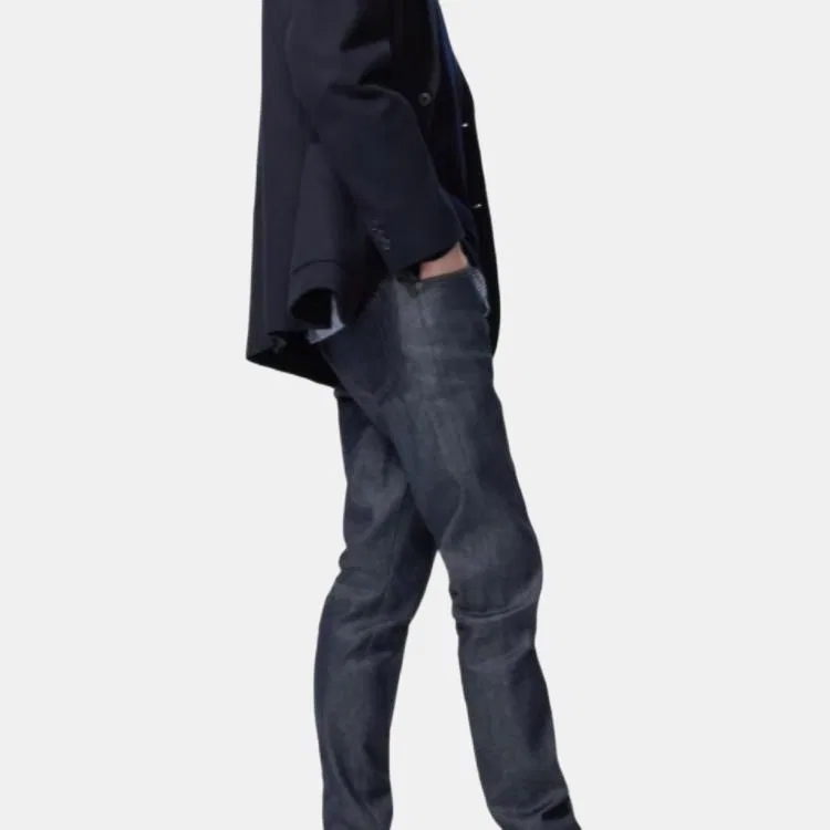Мужские джинсы умеренно-узкого кроя Marine Blue UNIQLO — фото 4