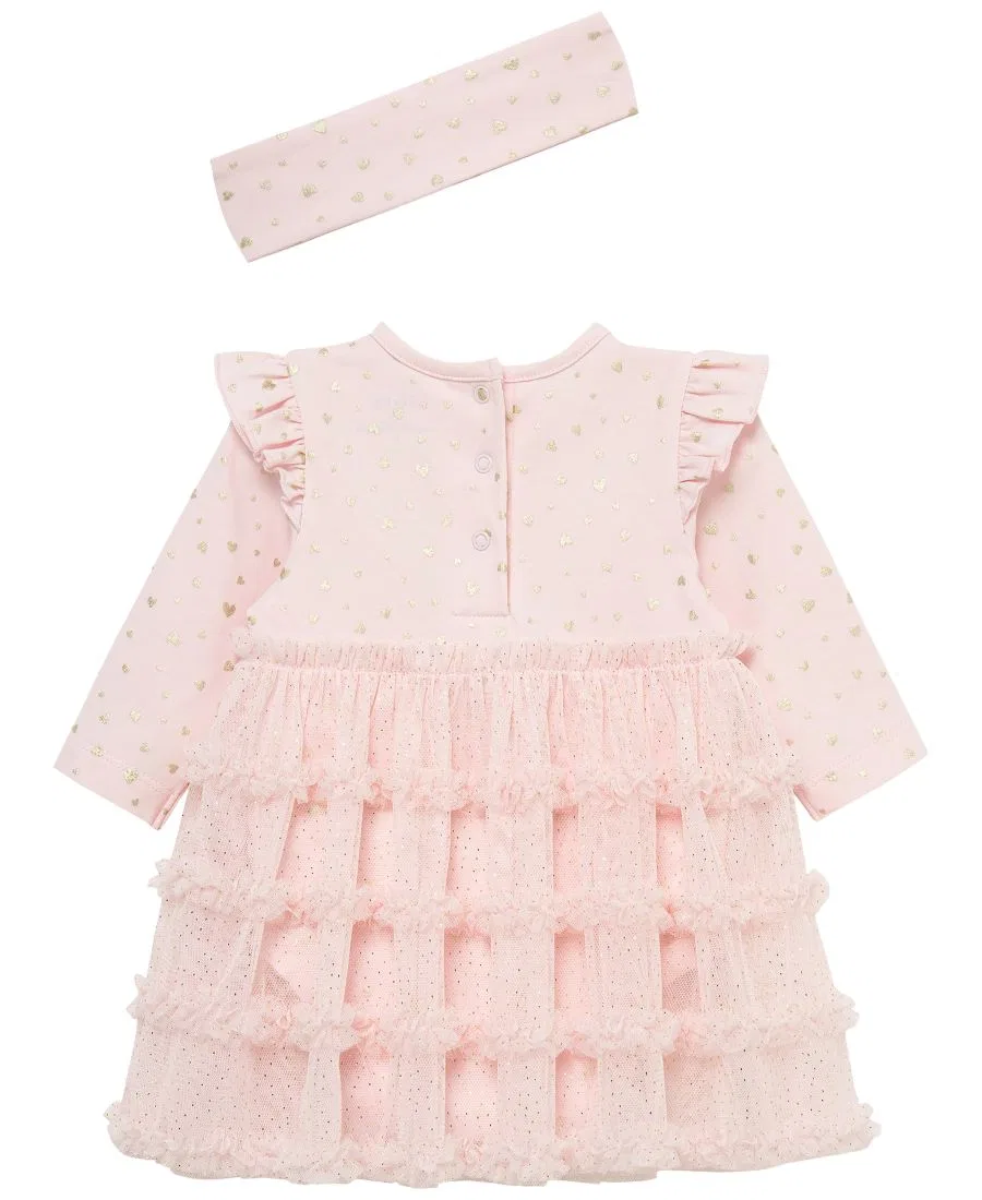 Комплект из платья и повязки на голову с принтом Heart Shine Little Me, Pink — фото 2