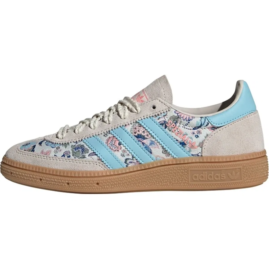 Детские кроссовки с принтом Delft Blooms ADIDAS LIBERTY LONDON HANDBALL SPEZIAL, Бело-синий — фото 2