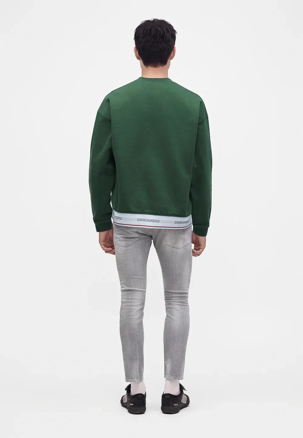 Эластичная толстовка свободного кроя с круглым вырезом Dsquared2, Pool Green — фото 3