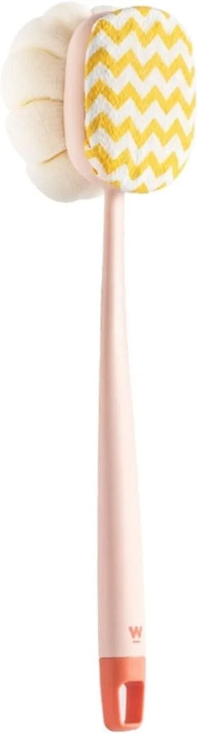 Щетка для душа с длинной ручкой, Plant Towel, 2 в 1, Seamue, 35 см, Pink