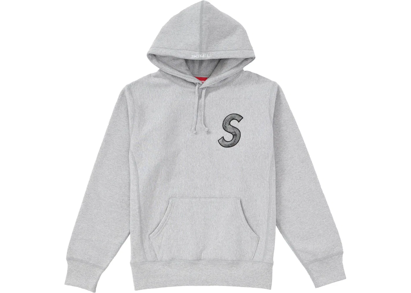 Мужской свитшот с капюшоном с принтом S Logo Supreme, Heather Grey
