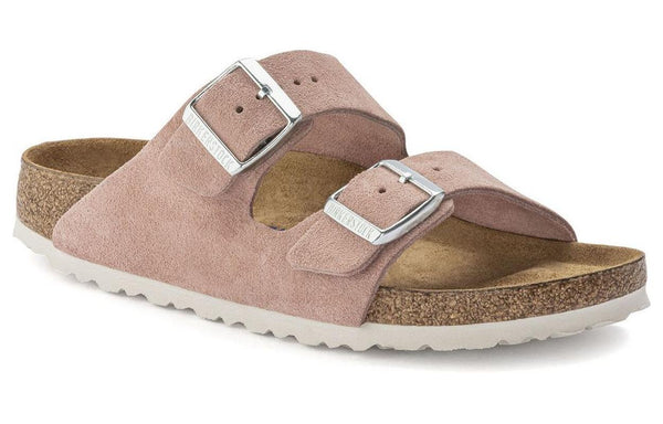Тапочки arizona soft footbed suede leather narrow fit sandals 'pink clay' Birkenstock, розовый — фото 2