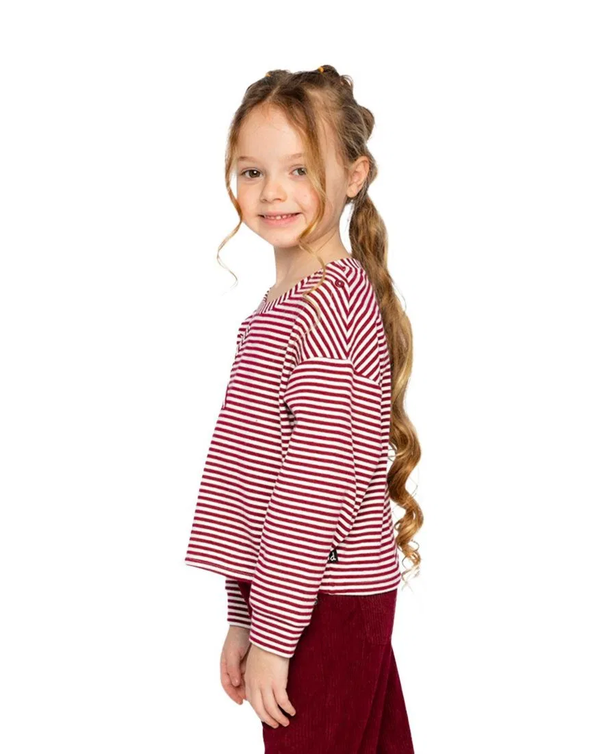 Футболка с длинным рукавом из коллекции Varsity League Deux par Deux, Red And White Stripes — фото 3