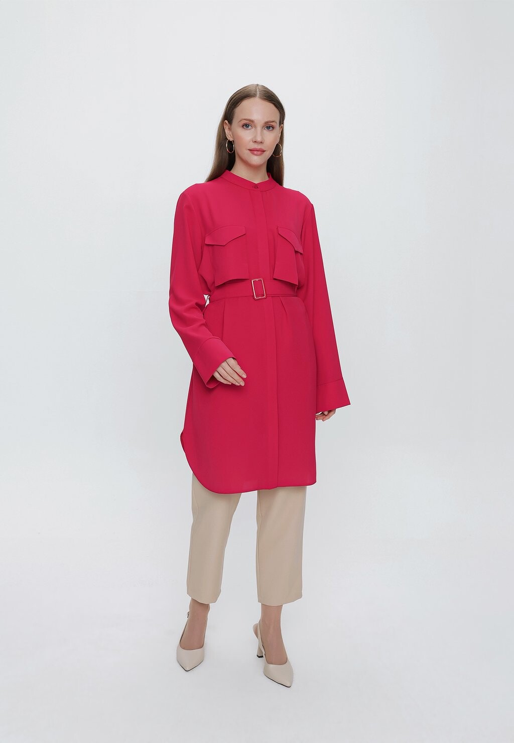 

Блузка на пуговицах MODEST SHIRRED TUNIC Armine, розовый