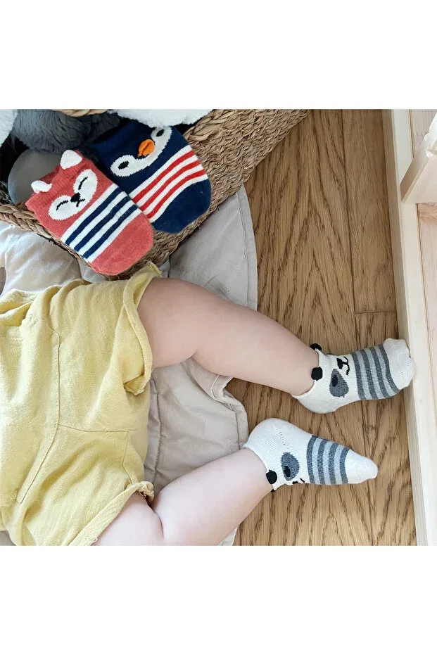 Детские носки с принтом 3 Pack Cute Friends Baby Socks Hogso, Colorful — фото 3