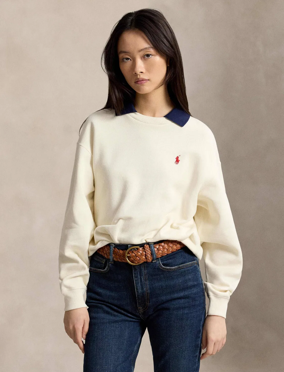 Свитшот женский свободного кроя Polo Ralph Lauren, ecru