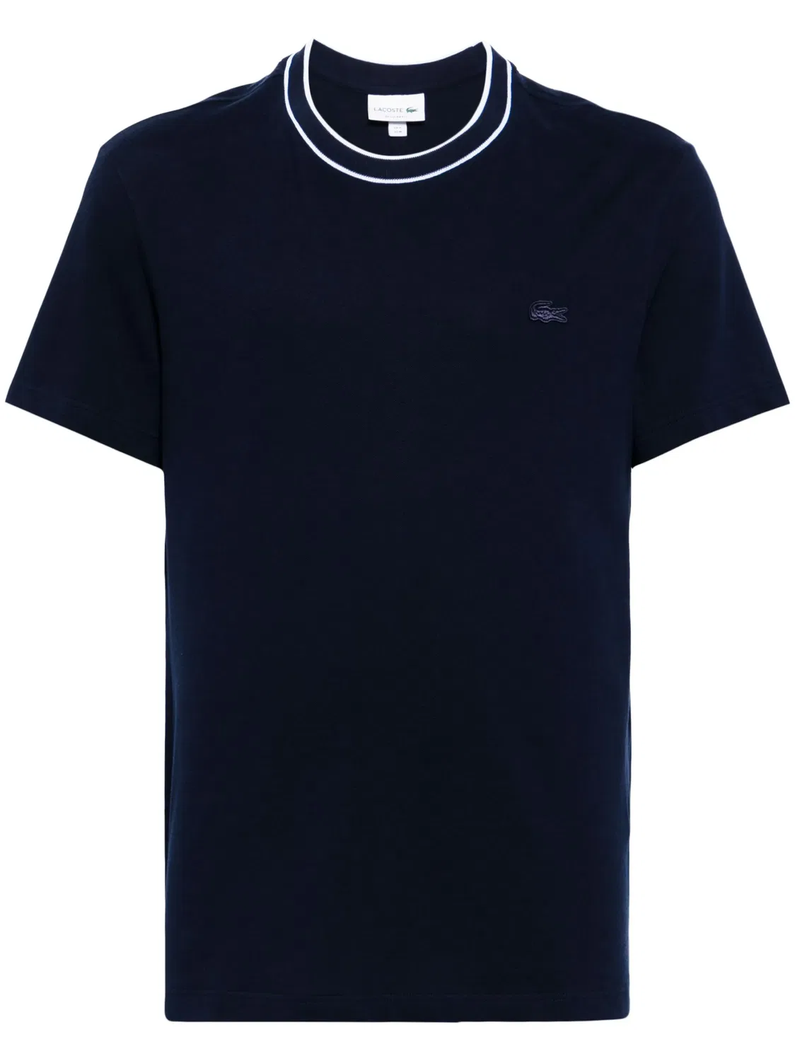 Футболка с аппликацией крокодила Lacoste, темно-синий