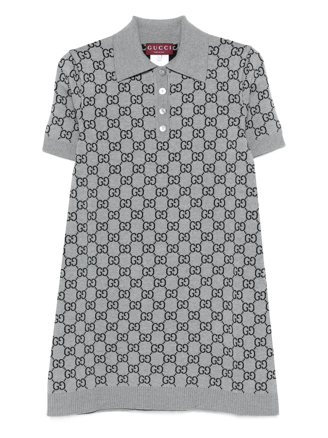 Платье мини с узором GG Gucci, серый