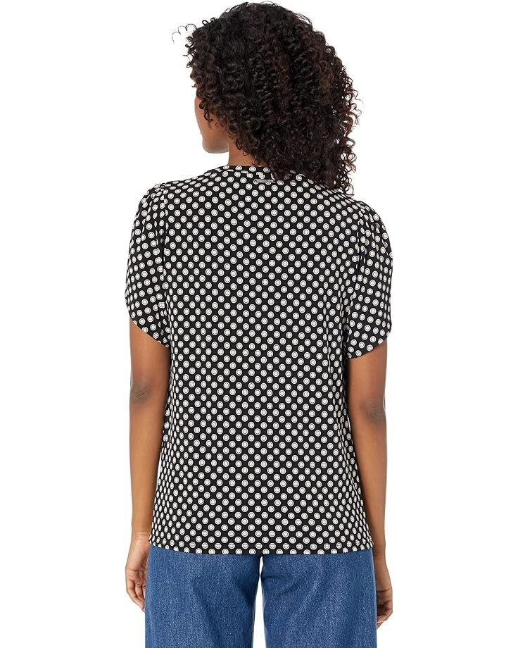 

Топ Michael Kors Dot Petal Sleeve Top, цвет Rosewater