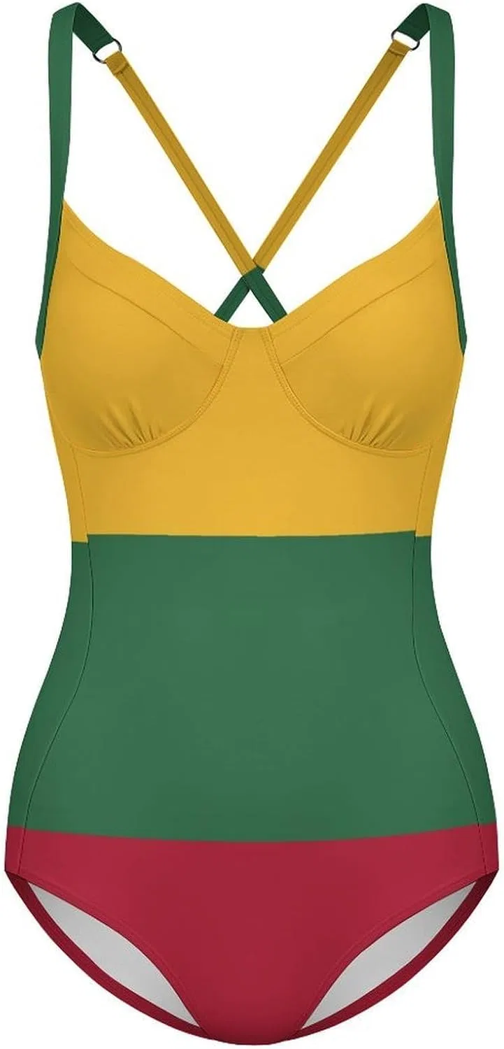 Женский цельный купальник с флагом Непала Nepal Flag One-Piece, Style-12 — фото 4