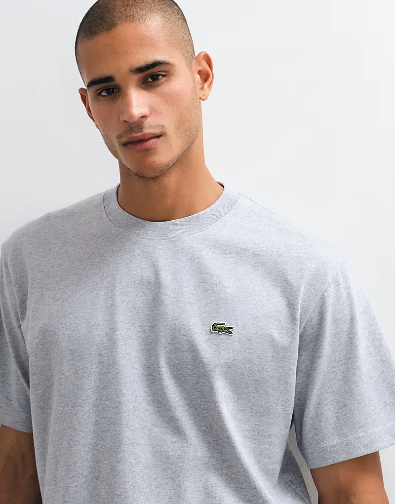 Футболка Lacoste свободного кроя с логотипом, серый