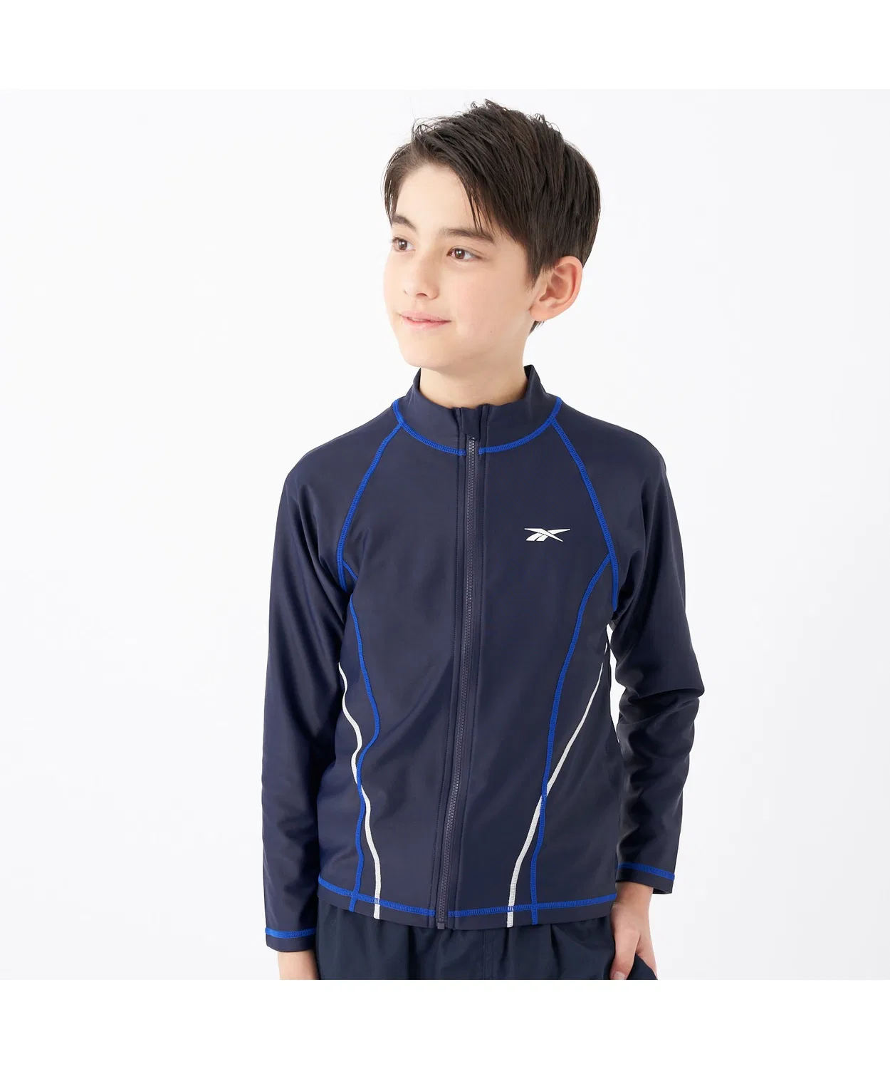 Детский лонгслив-рашгард с длинным рукавомReebok, Navy