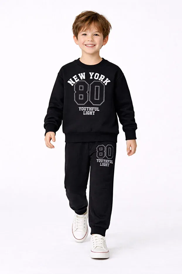 Детский комплект спортивного костюма для мальчиков с принтом Beka Kids, Black