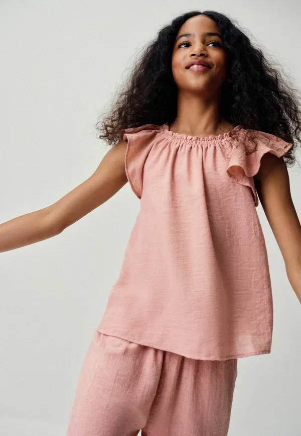 Комплект из топа с коротким рукавом и брюк, Plain, The Set, Pink, розовый — фото 4