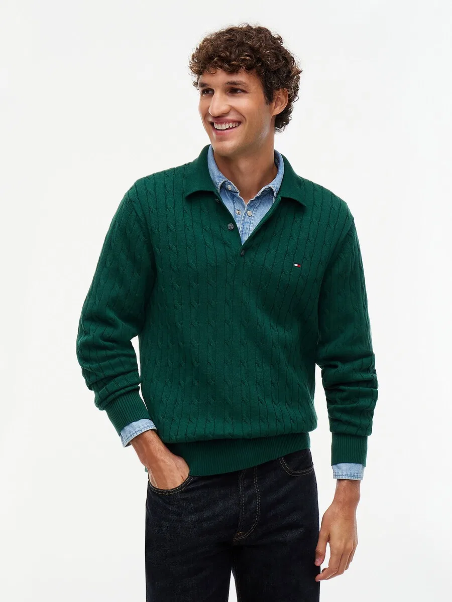 Свитер TOMMY HILFIGER цвета ели — фото 2