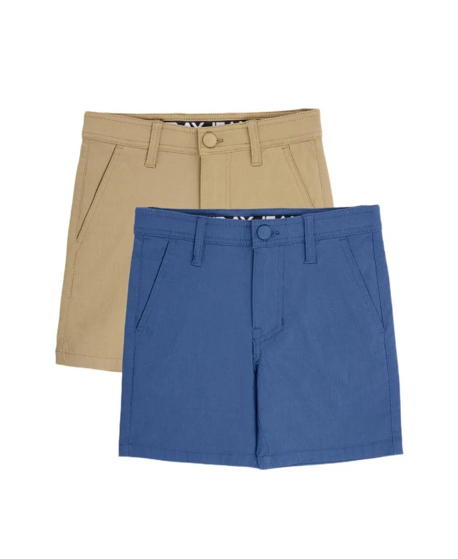 Детские шорты для мальчиков с застежкой Big Boys 2 Pack Flex Waist Nylon Golf Chino Shorts XRAY, Dk Kh/Srgsss