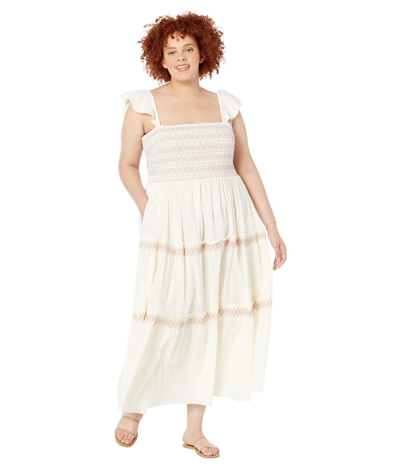 

Платье Madewell, Plus Lucie Smocked Tiered Midi Dress
