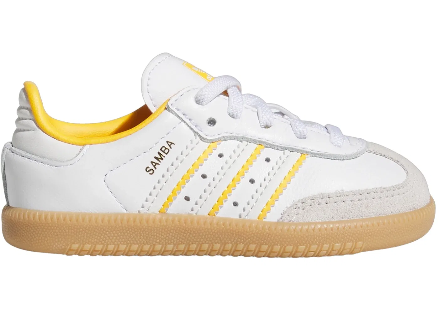Детские кроссовки с классическим дизайном Adidas Samba OG, Crystal White/Cloud White/Crew Yellow