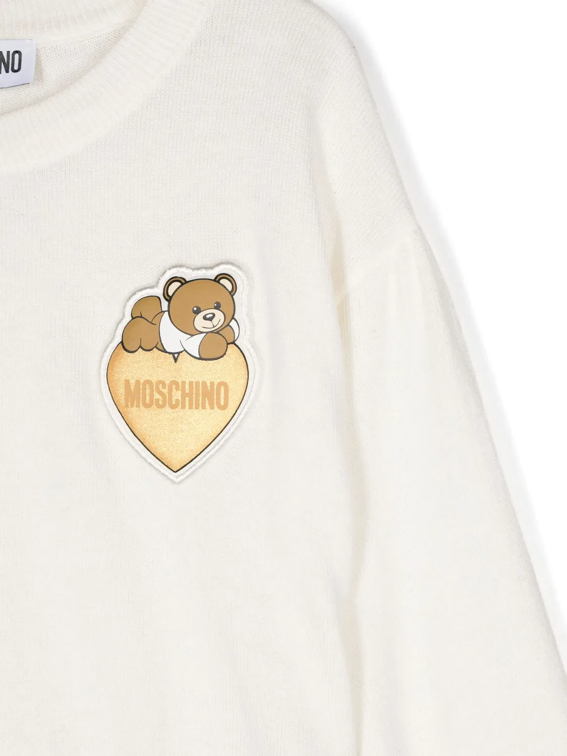 Свитер с аппликацией медвежонка Boutique Moschino, белый — фото 3