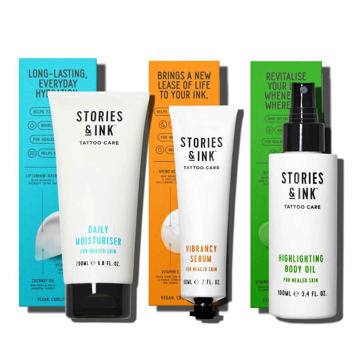 Набор для ухода за тату Stories & Ink Tattoo Care The Originals Pack, 360 мл