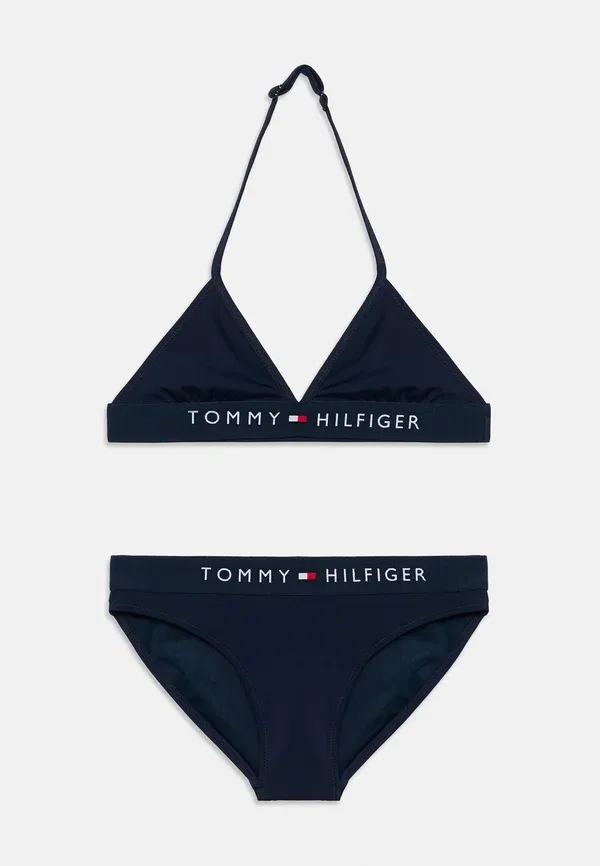 Бикини-комплект из нейлона и эластана Original logo halterneck triangle bikini set Tommy Hilfiger, Dark Night темно-синий