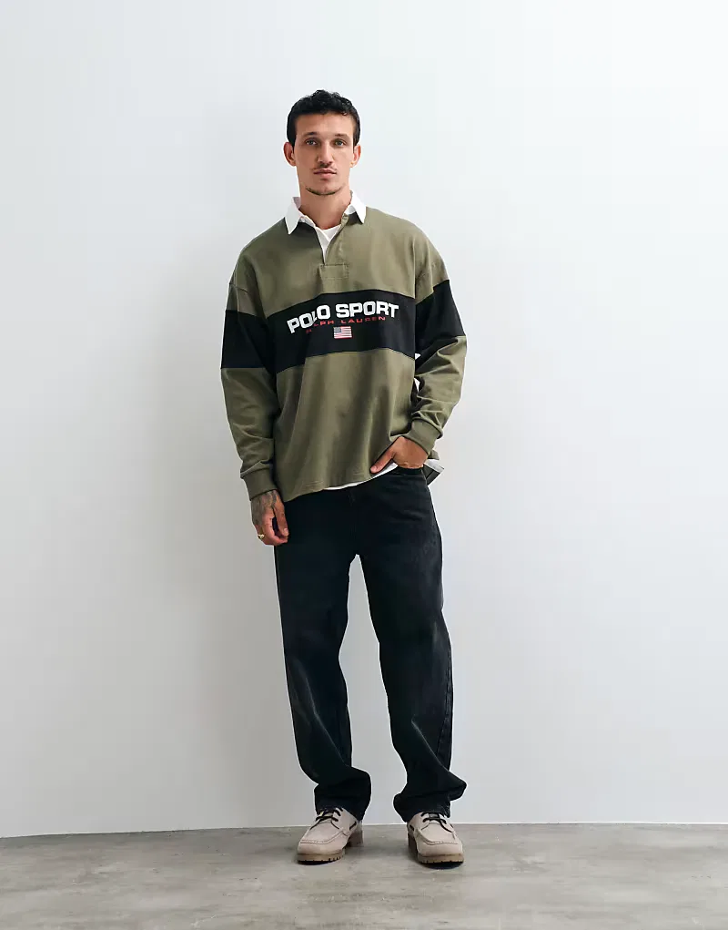 Рубашка Polo Ralph Lauren Sport из плотной ткани хаки — фото 3