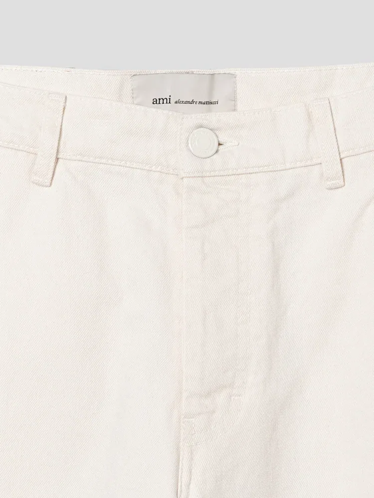 Джинсы Balloon Fit, Blanc Creme AMI PARIS — фото 3