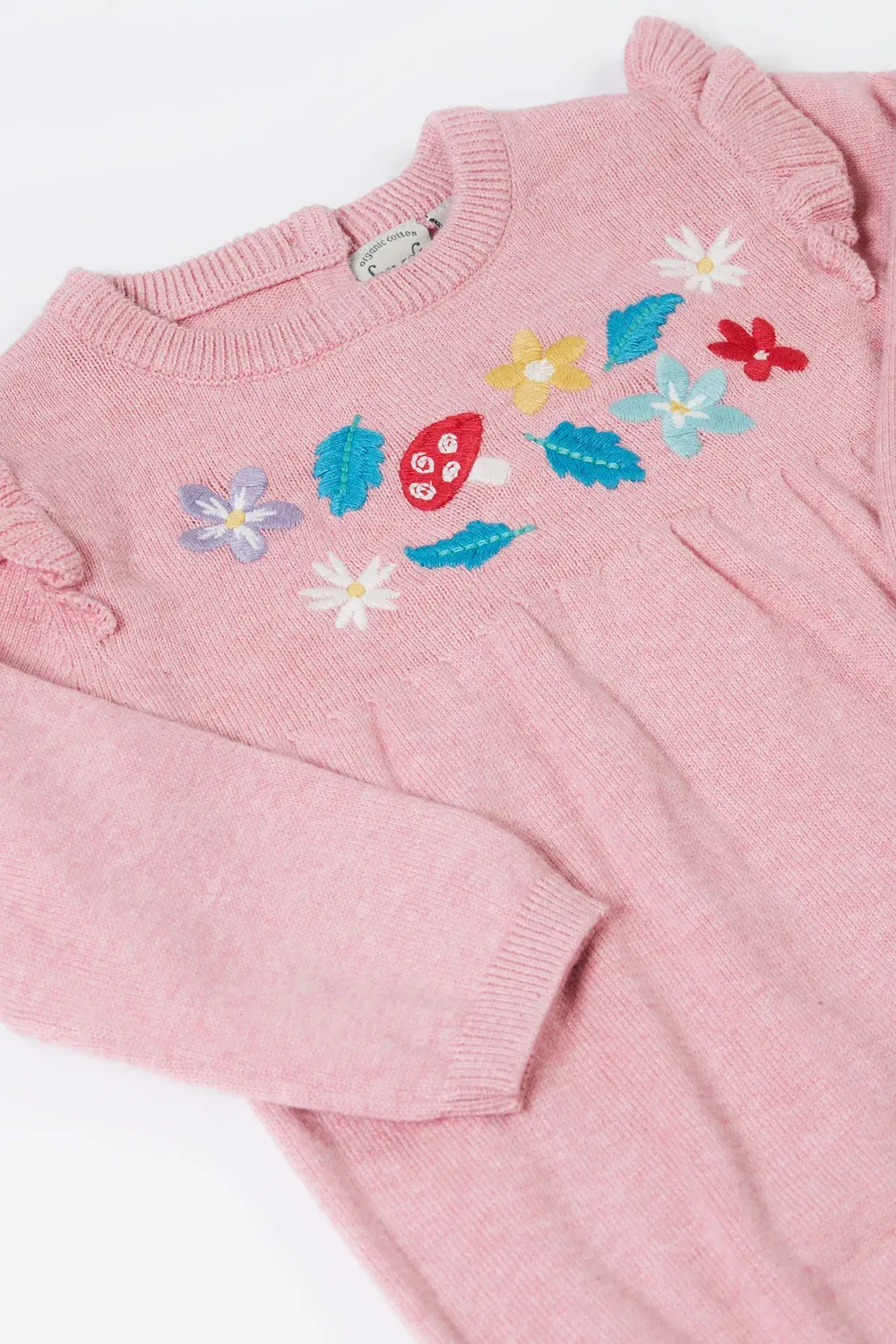 Детский вязаный боди-комбинезон Remi Frugi, Pink — фото 2