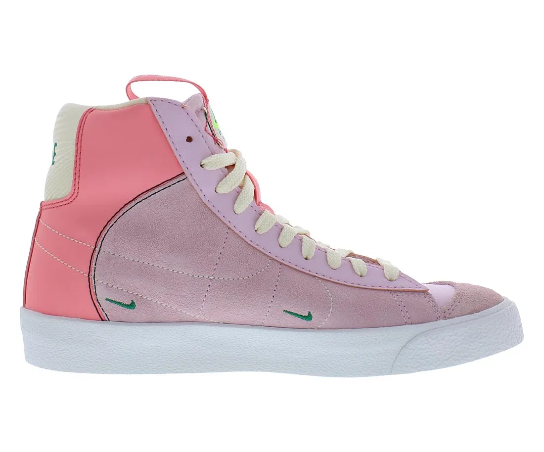 Детские кроссовки для мальчиков с принтом Blazer Mid '77 Se NIKE, Pink Coconut Milk Pink Gaze Foam — фото 2