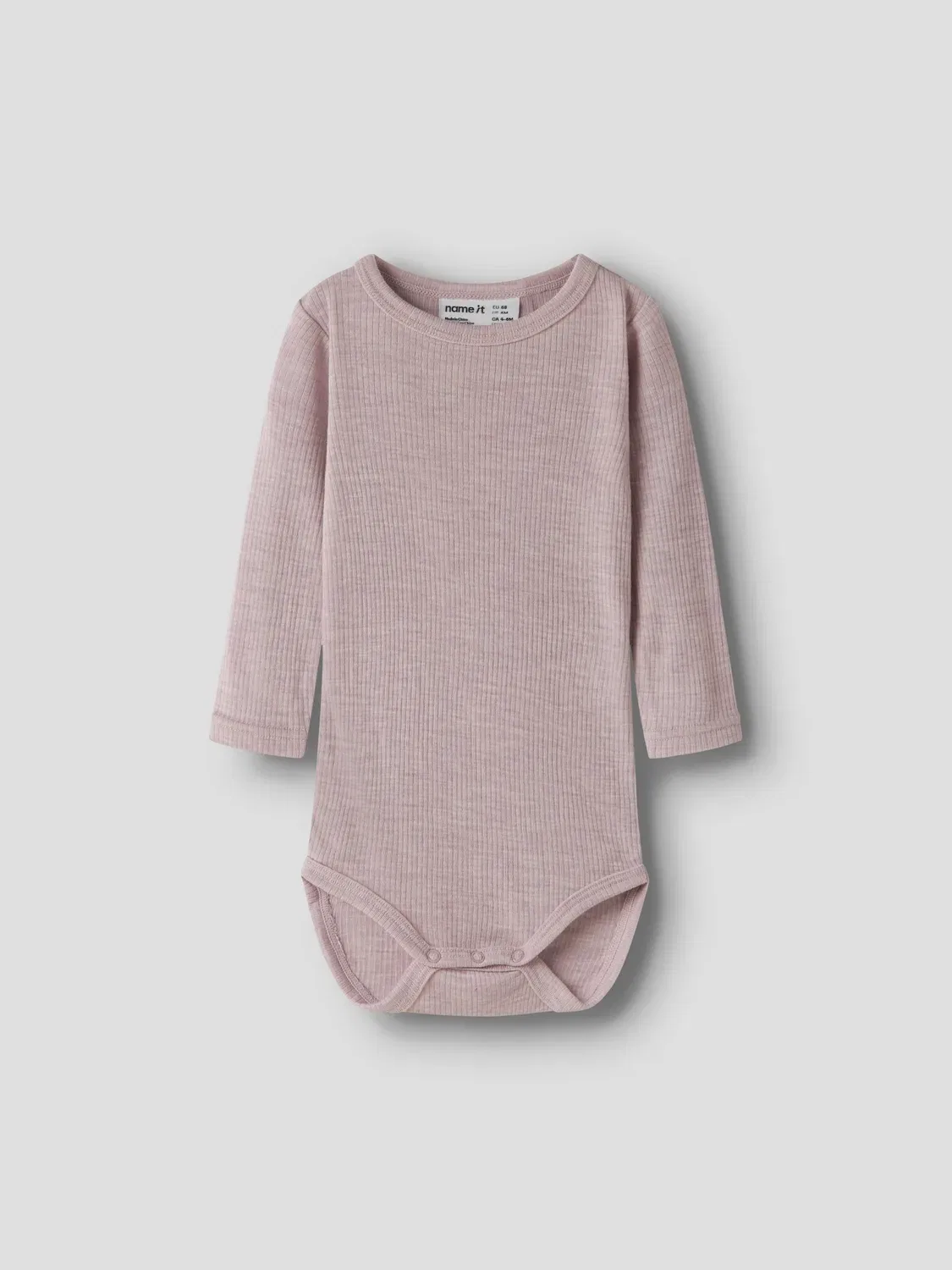 Боди с длинным рукавом NBNWAX WOOL RIB LS BODY Name It, фиолетовый — фото 3