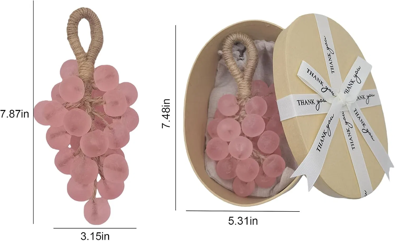 Твердое мыло ручной работы, Кристальная виноградная форма, 25 бусин, 20 x 8 см, Pink Generisch — фото 3
