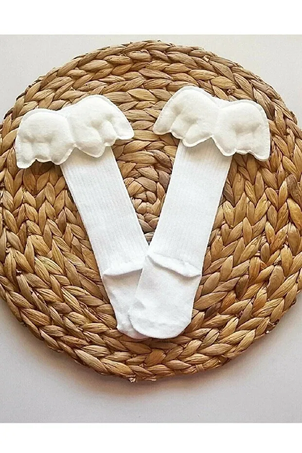 Детские носки для девочек с ангельскими крыльями Eses Bebe, White