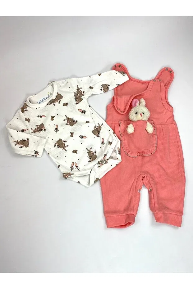 Детский комбинезон для девочек с длинным рукавом Toy-Detail baby girl set Bebekyol, Pomegranate Flower — фото 2