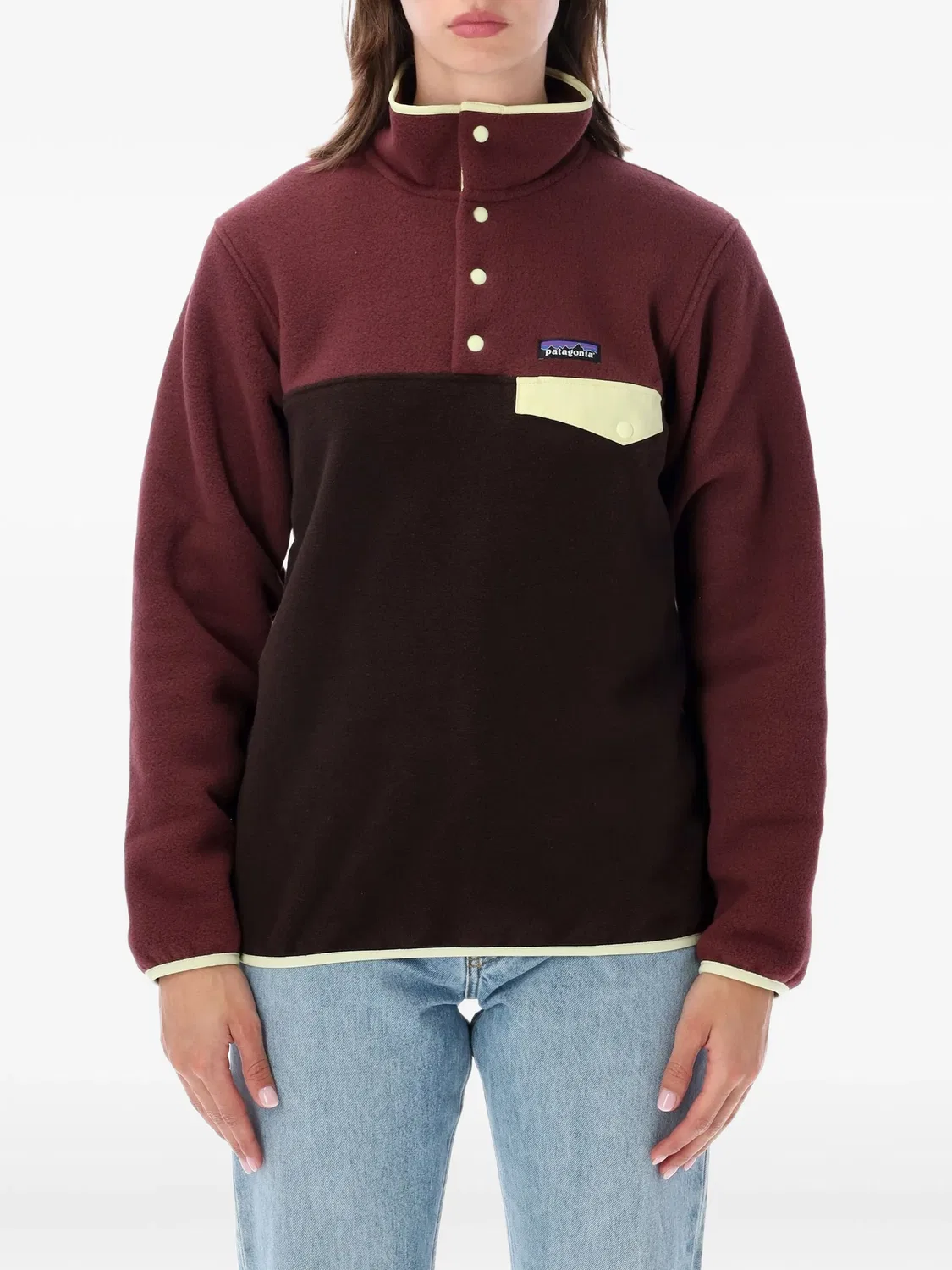Свитшот Synchilla Snap-T с цветовыми блоками Patagonia, коричневый
