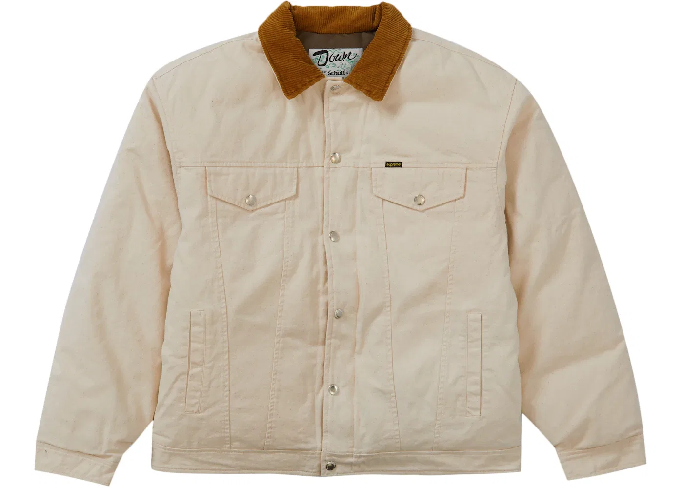 Мужская куртка-бомбер Schott Canvas Down Trucker Supreme, Natural