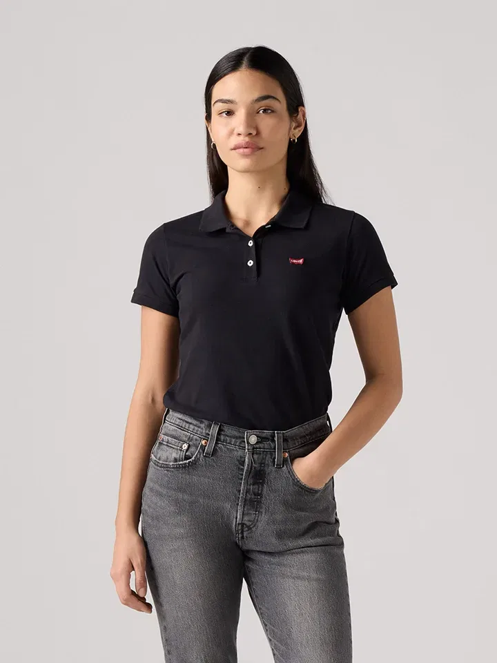Женское поло прямого кроя Levi's, Black
