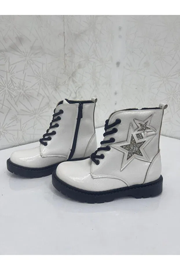 Детские ботинки для девочек водоотталкивающие Star girl Bornay, White