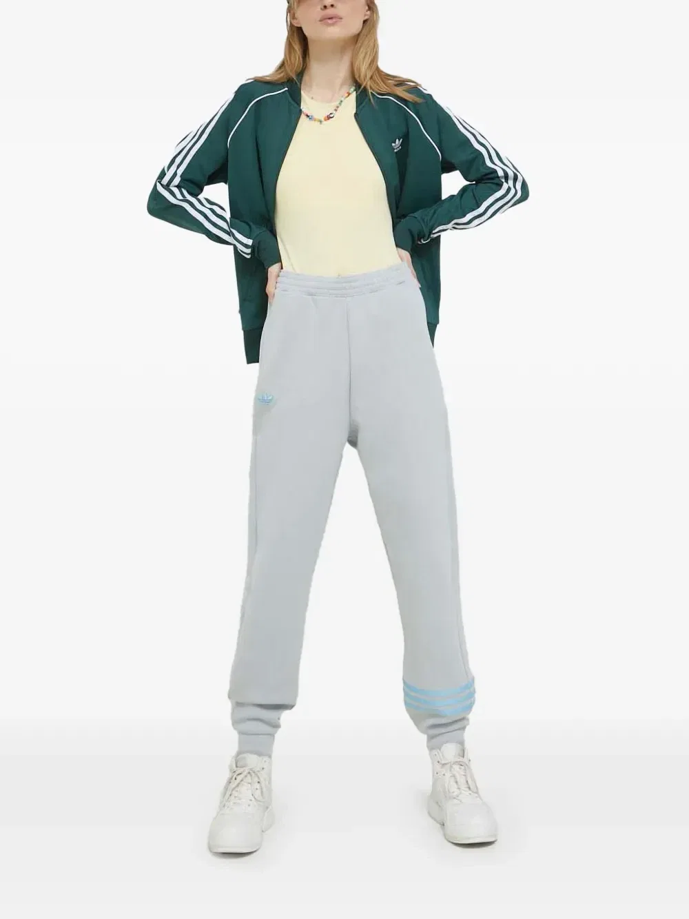 Спортивные брюки с вышитым логотипом Adidas, синий — фото 2