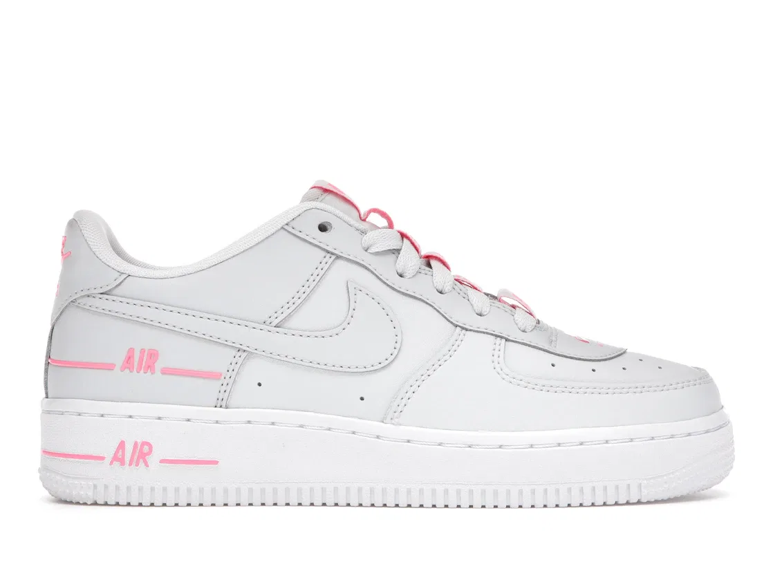 Детские кроссовки для мальчиков и девочек с кожаным верхом Air Force 1 LV8 3 Nike, Photon Dust/Digital Pink/White/Photon Dust