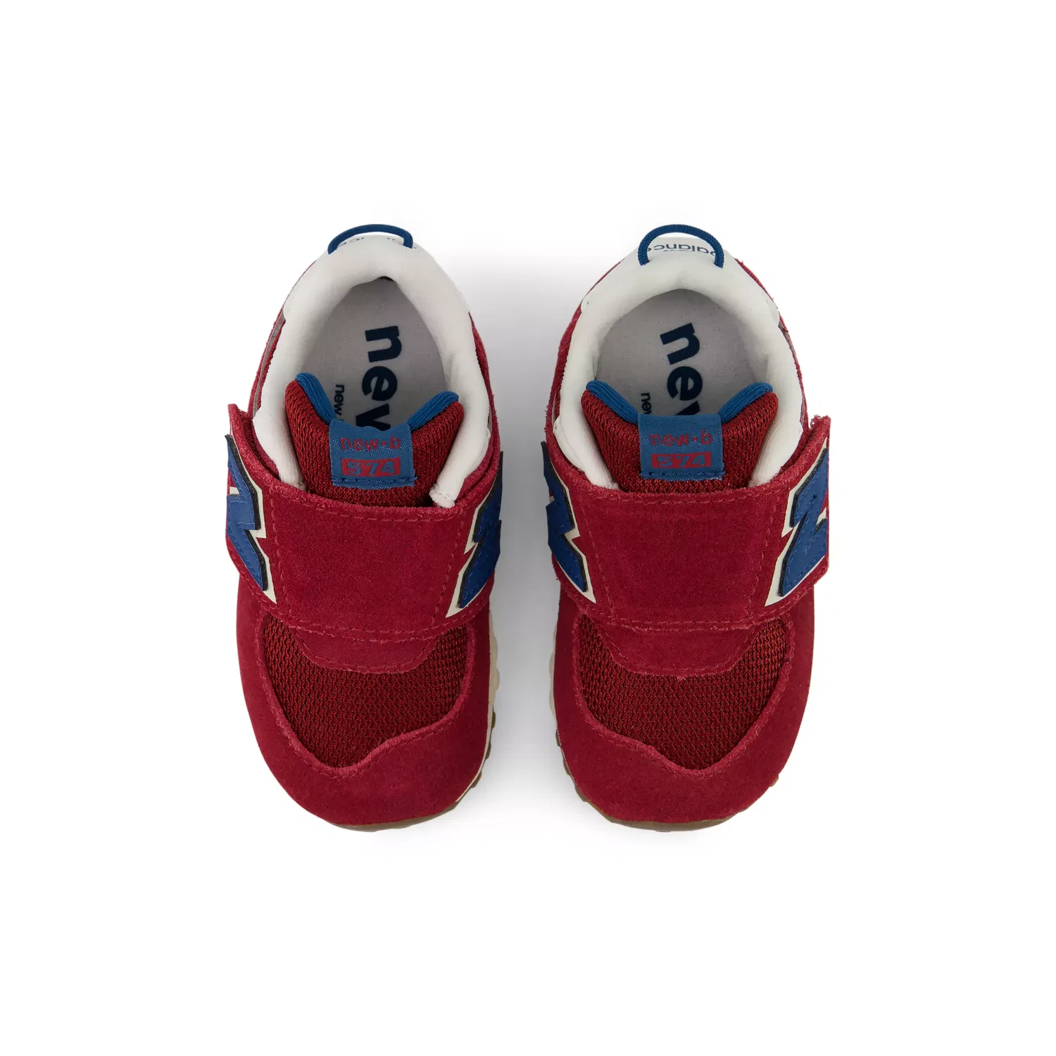 Детские кроссовки на липучке 574 New Balance, Podium Red With Streamsong — фото 4
