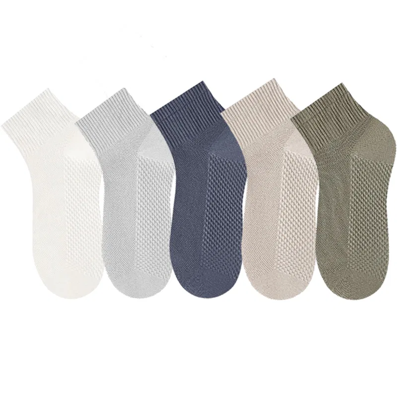 Детские носки-следки 5 пар DUSHILIREN, Navy Blue, Army Green, Khaki, Light Gray, Ecru