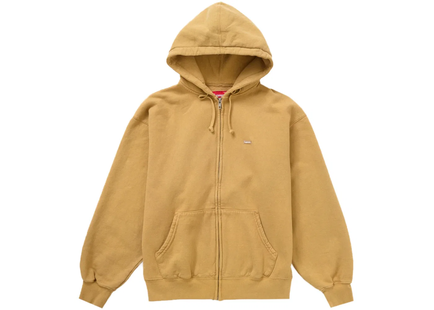 Мужская худи Supreme Overdyed Small Box Zip-Up Hooded Sweatshirt, Sand