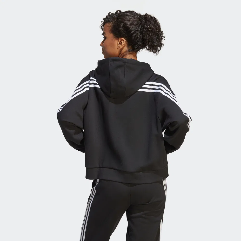 Женская худи на молнии Adidas Future Icons 3S чёрная — фото 4