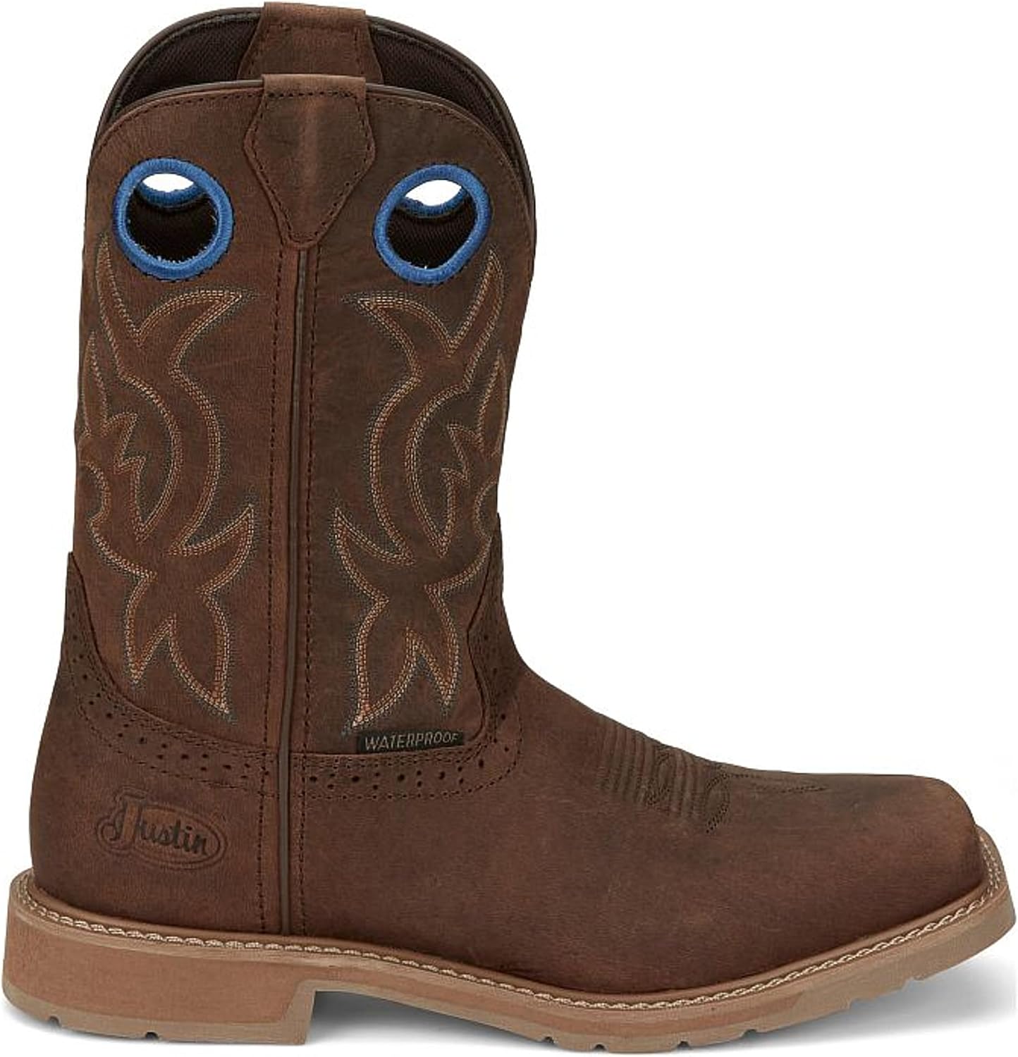 Мужские сапоги Justin Boots All Around с мягким квадратным носком, 28 см, коричневые — фото 2