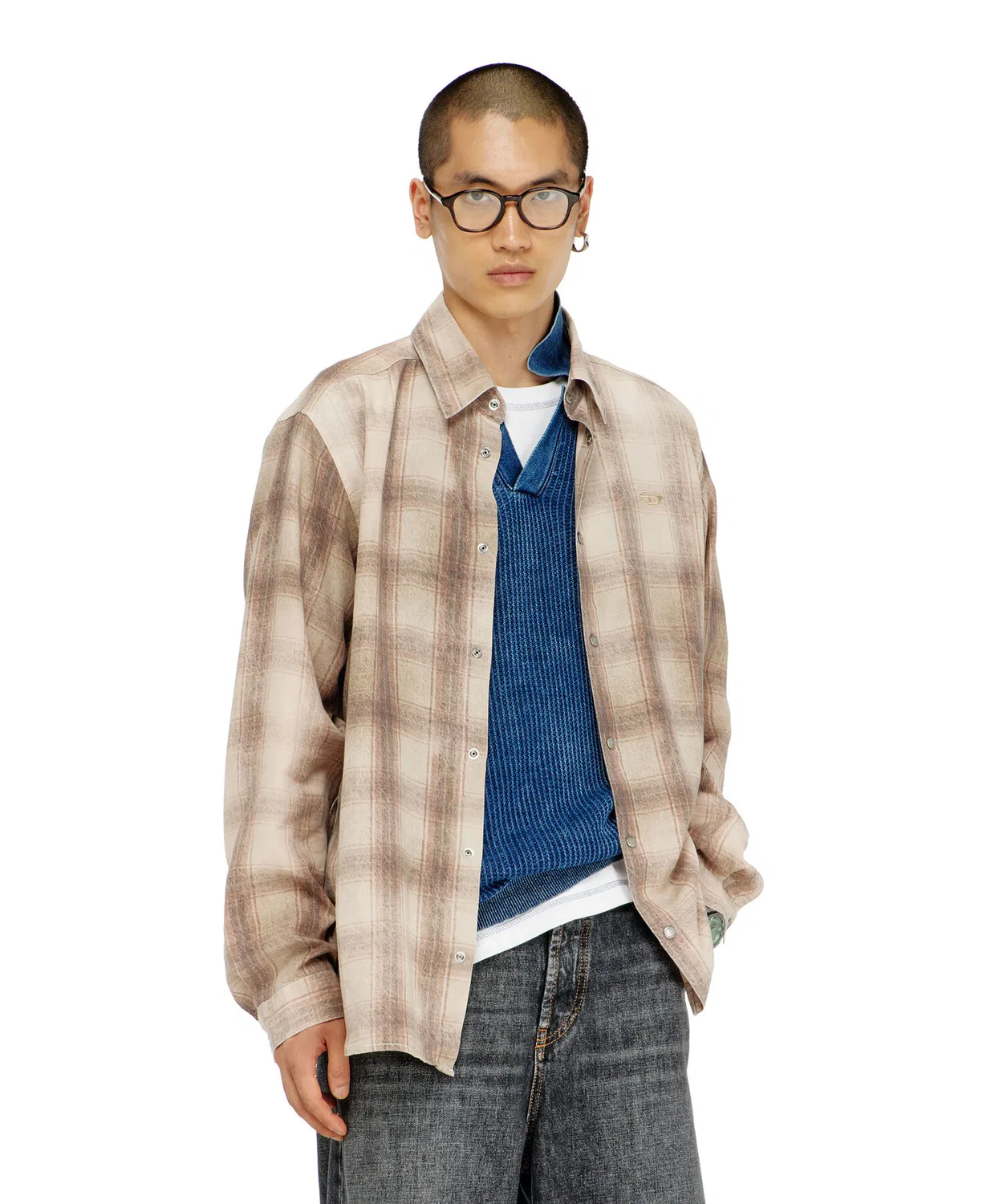 Мужская рубашка с длинным рукавомS-SIMPLY-JMCM DIESEL, Beige