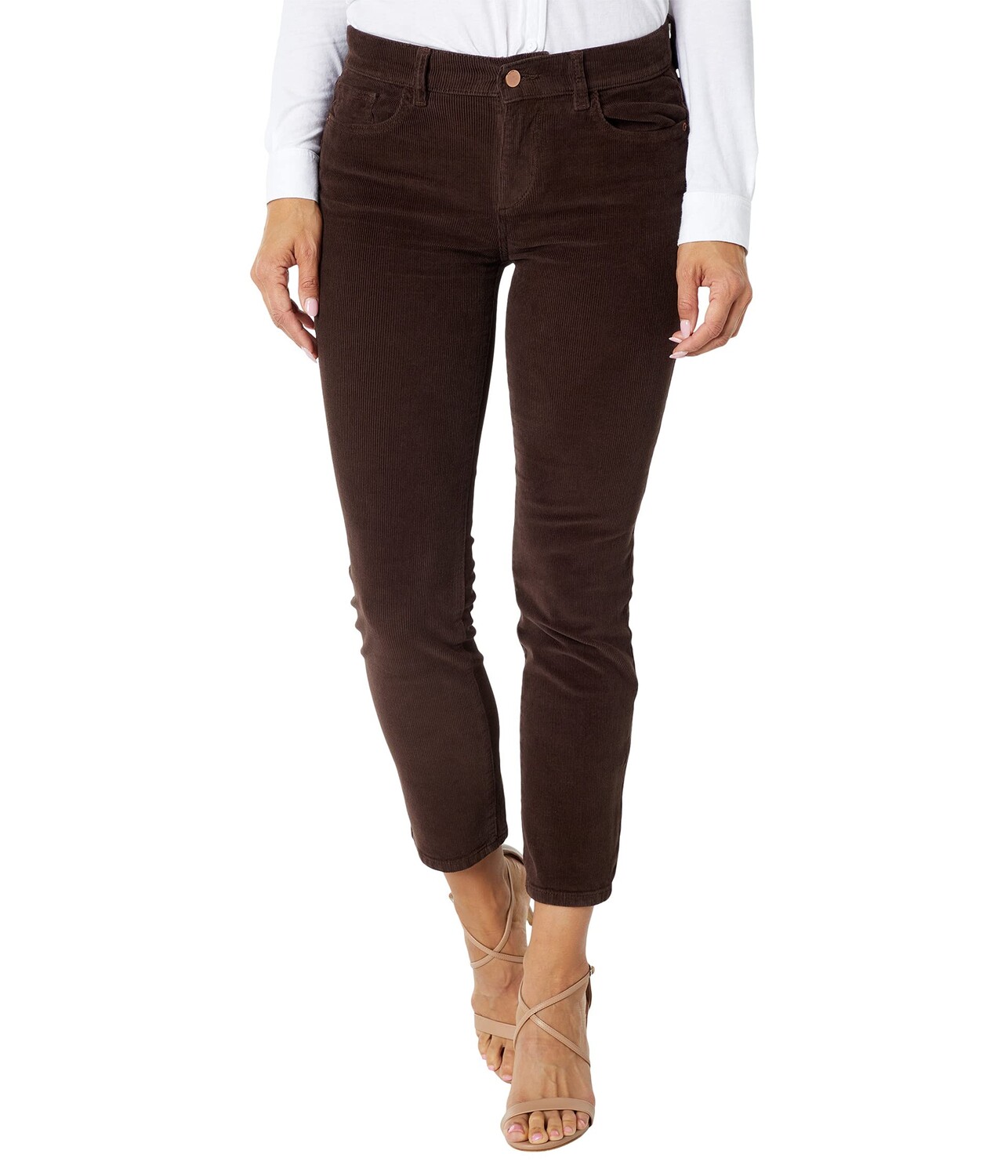 

Джинсы DL1961, Mara Straight Mid-Rise Instasculpt Ankle in Woodland Corduroy