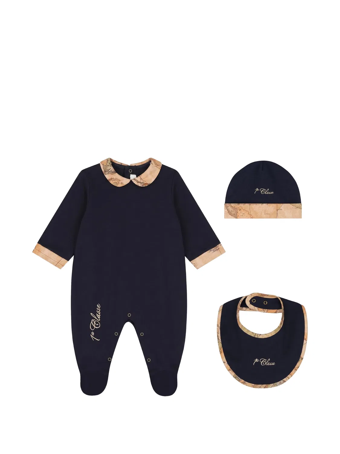 Комплект из комбинезона и шапки с нагрудником Alviero Martini Kids, синий