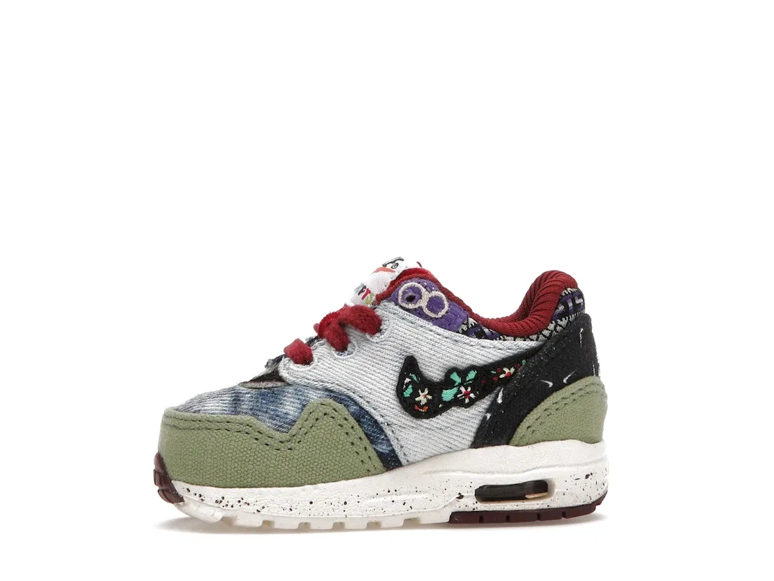Детские кроссовки Lifestyle Nike Air Max 1 SP Concepts Mellow Nike, Oil Green/Black/Team Red/Sail — фото 3