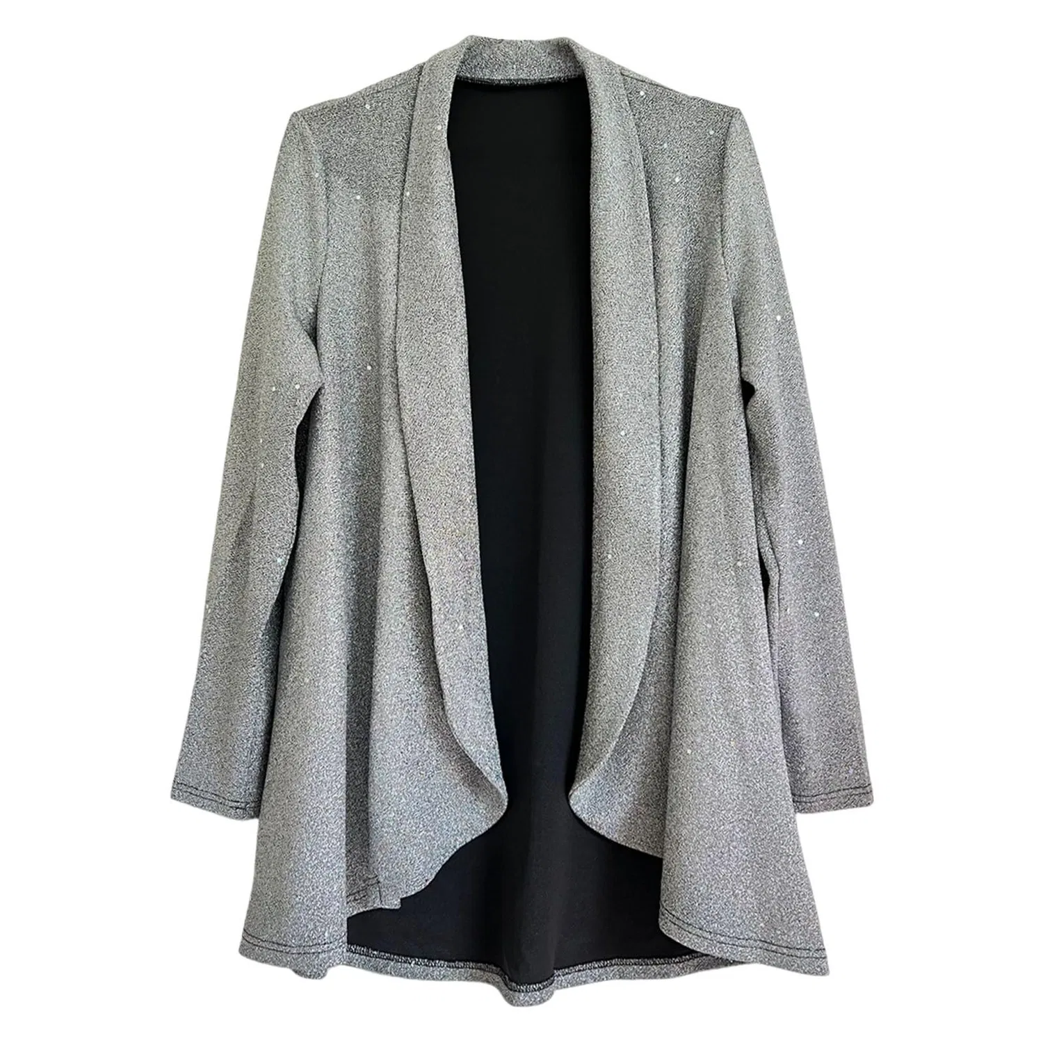 Женское пальто с пайетками Cardigan scintillante da donna con paillettes scintillanti, Argento — фото 4